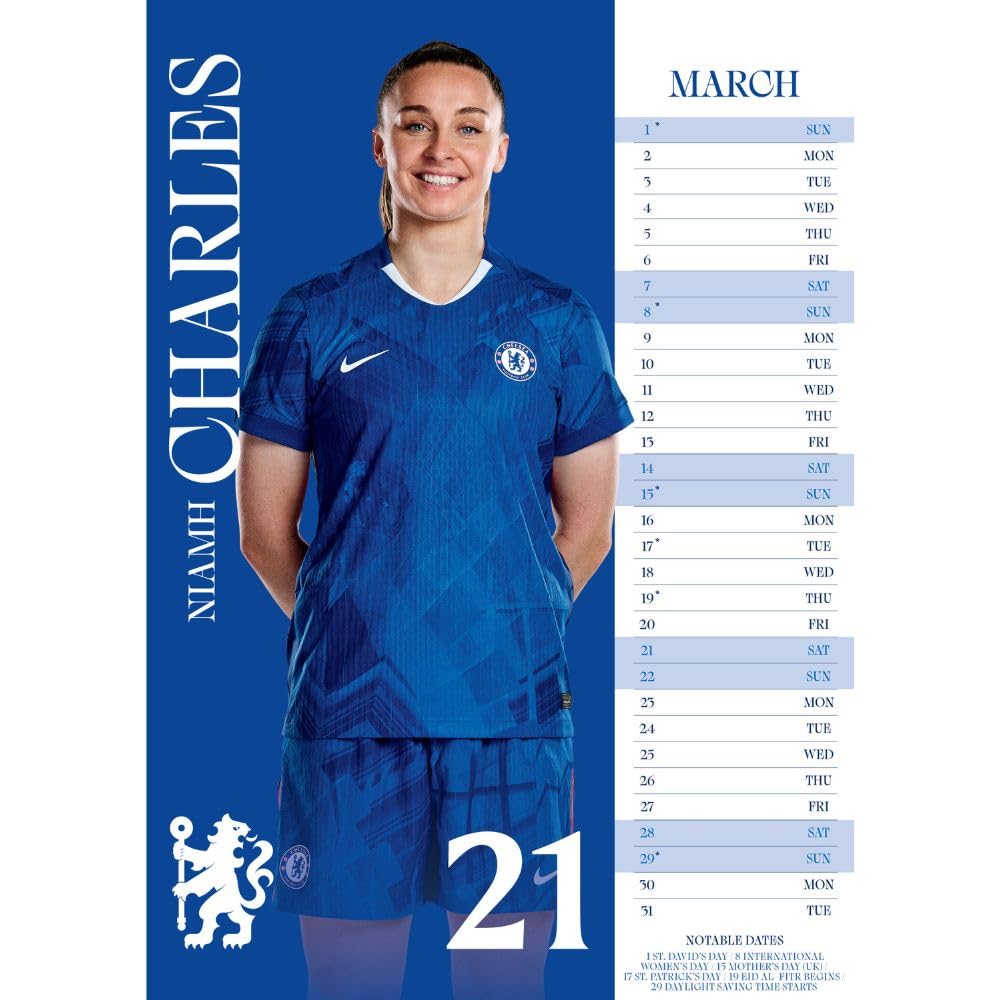 Chelsea WFC A3 2026 Calendar