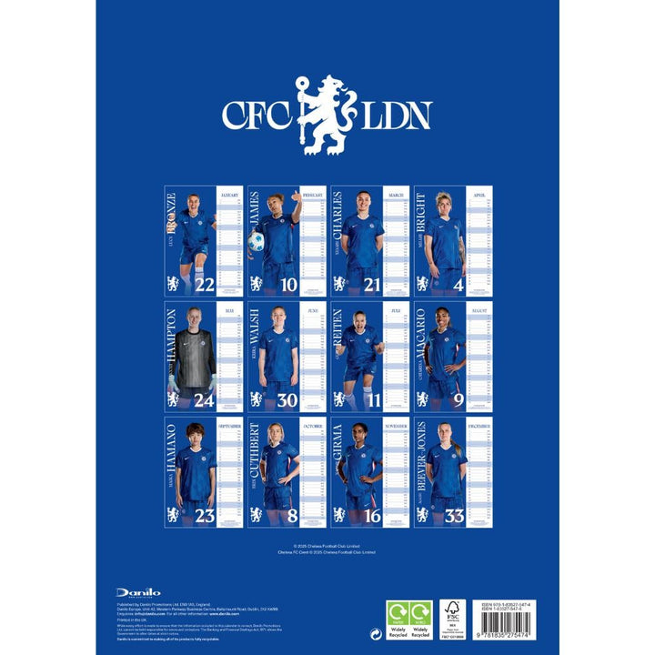 Chelsea WFC A3 2026 Calendar