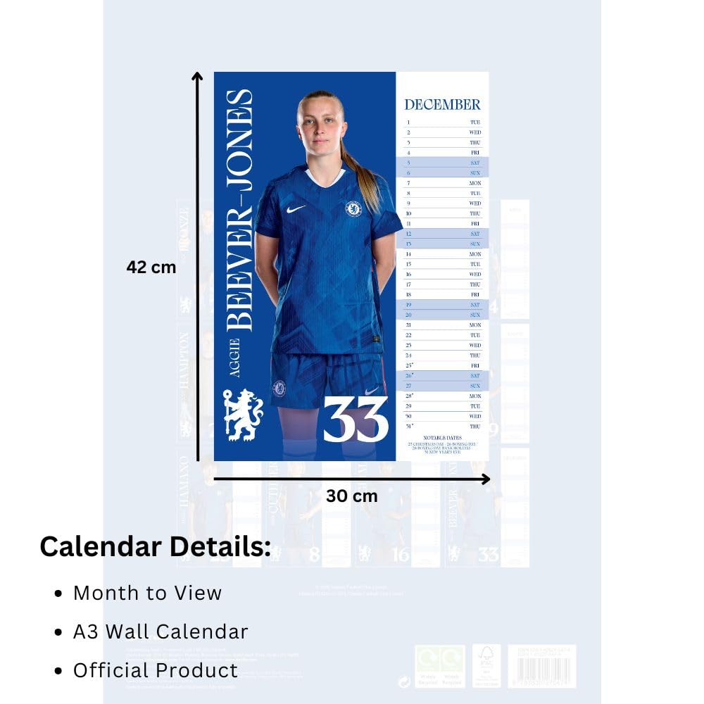 Chelsea WFC A3 2026 Calendar