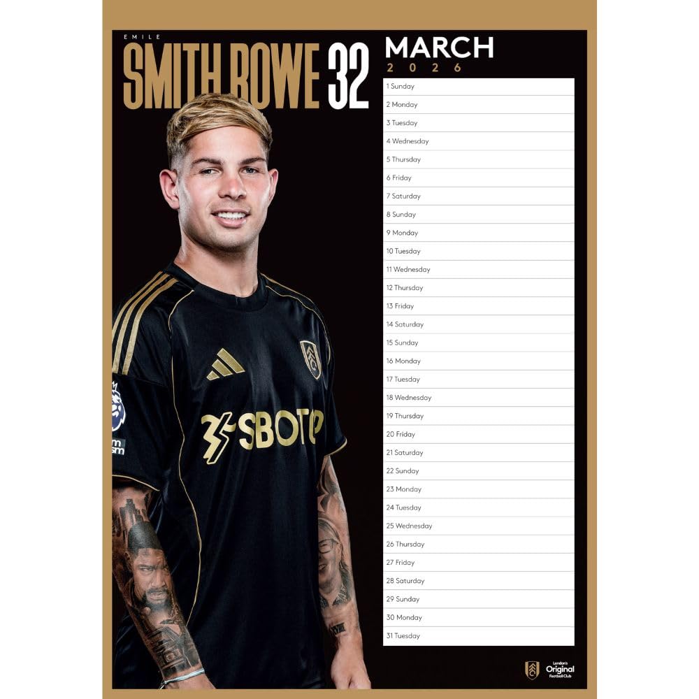 Fulham FC A3 2026 Calendar