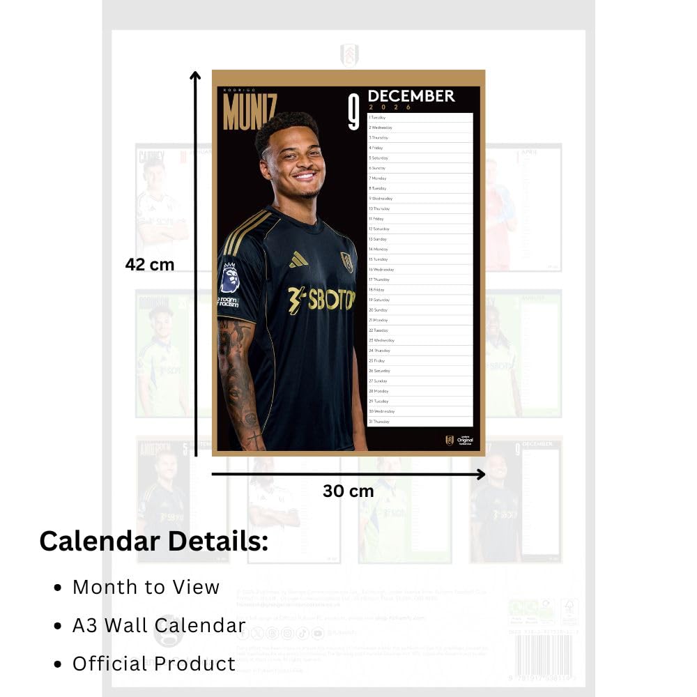 Fulham FC A3 2026 Calendar