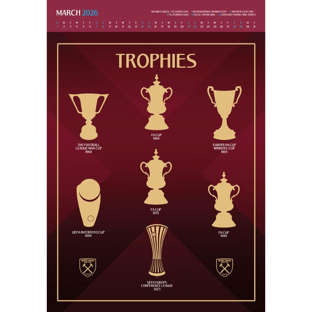 West Ham United FC Deluxe Calendar 2026