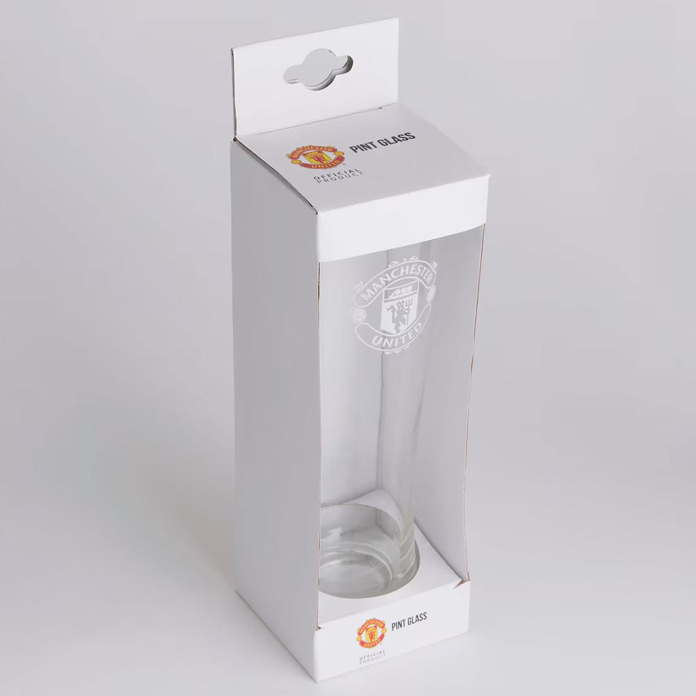 Manchester United FC Crest Tall Beer Glass