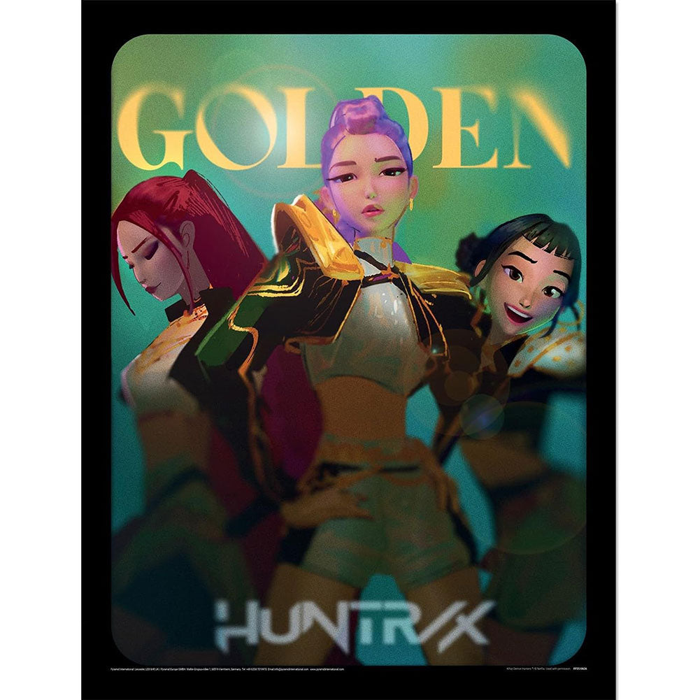 K-Pop Demon Hunters Golden 16" x 12" Framed Collector Print